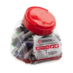 Міні-маркери перманентні кольорові Intertool 93мм 80шт (KT-5011)