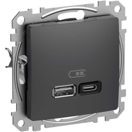 Розетка USB Schneider Sedna Design SDD114404 черный