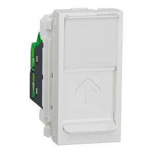 Розетка комп'ютерна RJ45 Schneider Electric Unica New кат.5 UTP 1 модуль білий (NU341018)