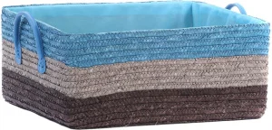 Кошик Natural House Смужка, блакитний XL