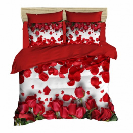 Фото комплект постельного белья lighthouse ranforce+3d red roses 200x220см евро (124oz_2,0)