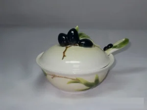 Икорница з ложкою Lefard Олива 12x9 см