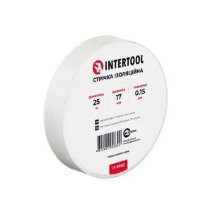 Стрічка ізоляційна Intertool біла 17ммх25м (IT-0063)