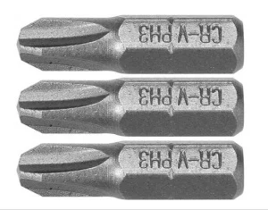 Біти викруткові STHOR Phillips PH1 PH2 PH3x25мм 3шт (65461)