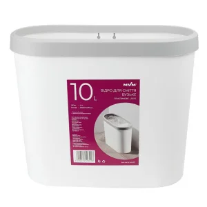 Фото мусорное ведро mvm bin-08 белое 10л (bin-08 10l white)