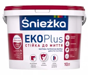 Краска интерьерная акриловая Sniezka Eko plus матовая база А 10л 13,7кг