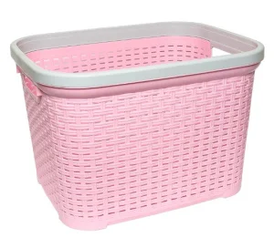 Кошик для білизни Irak Plastik рожевий 45x35,5x30,5см 35л (5556)