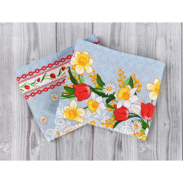 Фото полотенце вафельное руно весенние цветы 45x80см (202.15_весенние цветы_2)
