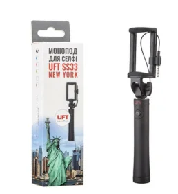 Фото монопод для селфи cо шнуром uft ss33 new-york selfie stick black (uftss33)