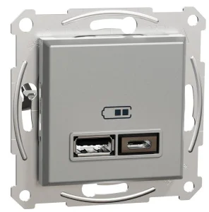 Розетка USB Schneider Asfora EPH2700361 алюміній