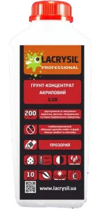 Грунт-концентрат акриловий Lacrysil 1:10 прозорий 5л