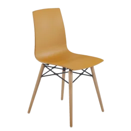 Фото стул papatya x-treme-s wox желтый матовый, бук натуральный лак (3021)