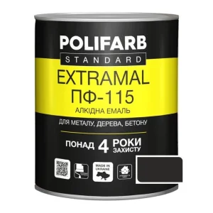 Эмаль Polifarb ExtraMal ПФ-115 черная 2,8 кг
