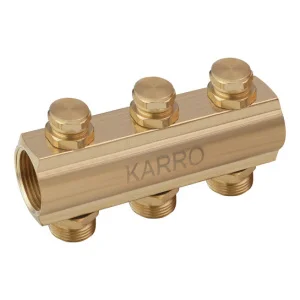 Колектор регулюючий Karro на 3 виходи 1“х3/4“ вентиля, що відсікає (KR1012U/7)