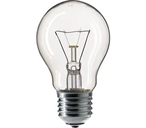 Фото лампа накаливания philips a55 100w е27 cl прозрачная (10018503)