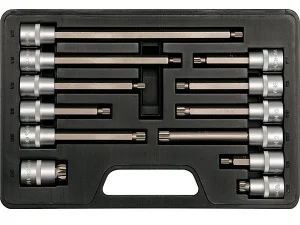 Набір головок торцевих з бітами YATO Spline 1/2" M6-17 12шт (YT-7753)