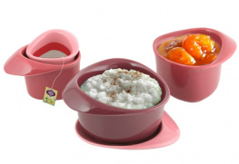 Фото чайный сервиз lefard для завтрака с фильтром, на подставке, розовый 5 предметов (761-023)