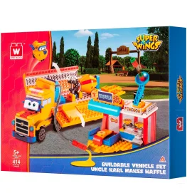 Конструктор Super Wings Small Blocks Buildable Vehicle Set грузовик и магазин 300 деталей (EU385008)