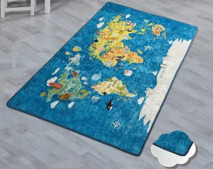 Фото коврик в детскую комнату chilai home world map mavi 100x160см (ch_110024158)