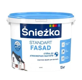 Краска фасадная акриловая Sniezka Standart fasad матовый 13кг