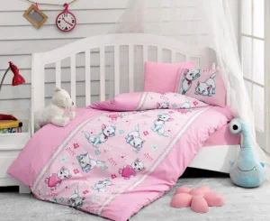 Комплект постільної білизни Cotton Box для новонароджених Miyav Pembe 100x150см (CB_08007759)