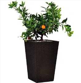 Фото горшок для цветов large rattan planter коричн.(145л) кашпо