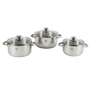 Фото набор кастрюль с крышками bergner alea 1,5/2,2/2,9л (bgeu-5505)
