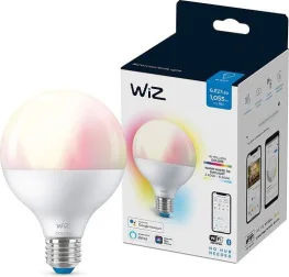 Фото лампа wiz smart e27 11w 75w 1055lm g95 2200-6500 rgb wi-fi (929002383902)