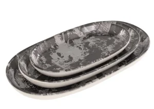 Набір блюд Alba ceramics Graphite 10x17см 14,5x25см 17x30см (769-020)