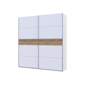 Фото шкаф купе doros g-caiser белый/белый вставка дуб эвок 220х60х240см (44900283)