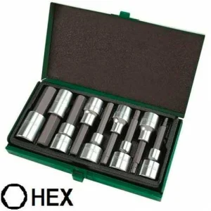 Набір біт впресованих в головку Toptul 1/2" Н4-Н17 80мм 9шт (GAAD0905)