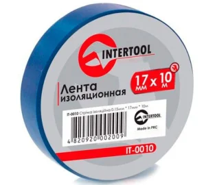 Стрічка ізоляційна Intertool синя 17ммх10м (IT-0010)