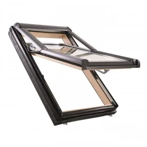 Вікно мансардне Roto Designo WDF R79 H N WD AL 06/14 65x140см дерево