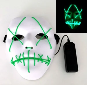 Фото неоновая маска для вечеринок uft led mask 1 green с подсветкой (uftmask1green)