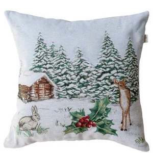 Подушка гобеленова Прованс Squirrel Зайчатко з оленями 45х45см (041935)