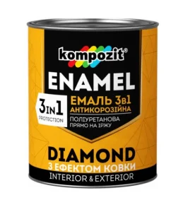 Емаль антикорозійна Kompozit DIAMOND 3в1 срібляста 2,5л