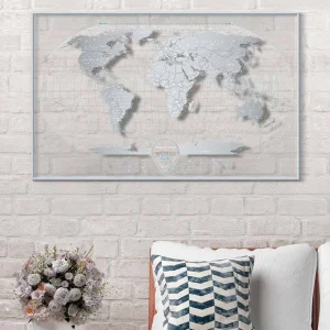 Фото скретч карта мира travel map air world в раме на английском языке (awf)
