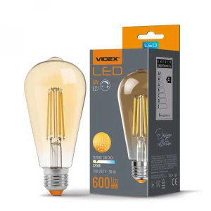 Лампа VIDEX Filament ST64FAD 6W E27 2200K дімерна бронза (VL-ST64FAD-06272)