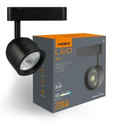 Фото светильник магнитный трековый videx la76b 8.5w 4000k 48v black (vl-trms-la76b)