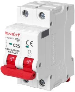 Автоматичний вимикач E.Next 2-п e.mcb.stand. 25А C 6кА (s002119)