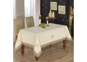 Скатертина Kayaoglu 160x220 Sedef біла