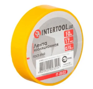 Стрічка ізоляційна Intertool жовта 17ммх10м (IT-0032)