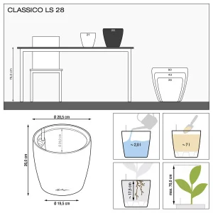Вазон Lechuza Classico Premium LS 28 антрацит 28,5x26см 7л (16043)