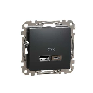 Розетка USB Schneider Sedna Design SDD114402 чорний