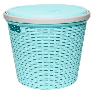 Кошик для білизни Irak Plastik бірюзовий 32x28см 13л (5538)