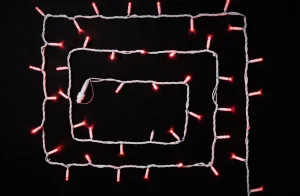 Фото гирлянда наружная delux string 100led ip44 en красный 2x5м (90016600)
