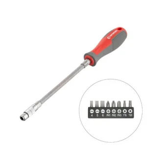 Викрутка Intertool з набором біт 9шт (VT-3342)