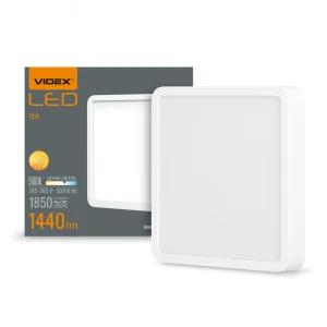 Світильник накладний квадрат VIDEX 18W 5000K White (VL-DLSS-185)