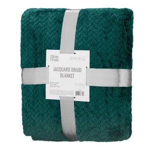 Фото плед ardesto jacquard braid 160х200см изумрудный (art0207jb)