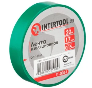 Стрічка ізоляційна Intertool зелена 17ммх20м (IT-0051)
